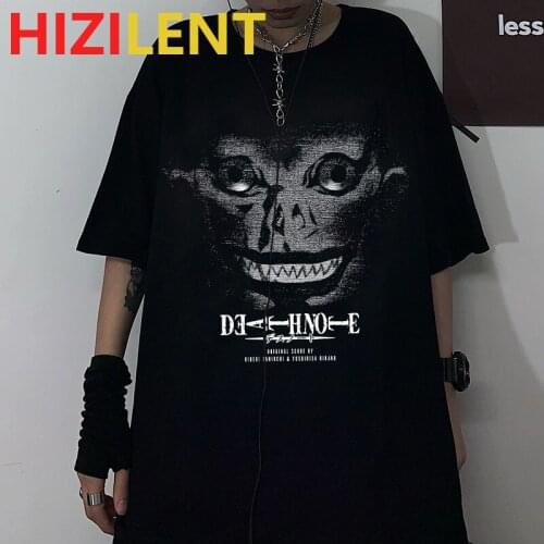 Sweet Punk T-shirt Women Men Summer 2021 Korean Ins Japanese Harajuku Death Note Evolution Anime Student Short Sleeve Shirt Tops