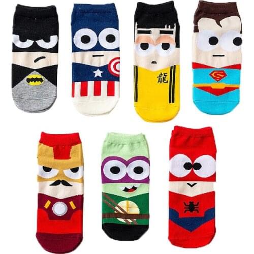 Q version Superhero Cosplay Cotton Socks Adult Unisex Sock