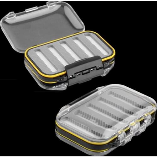 Fishing Box Lightweight Pocket Size Practical Double-sides Tackle Box for Salt Water Flies Gadget Box Fishing Accessories