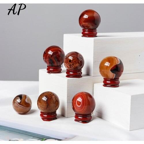 1pc Natural Quartz Twining Agate Ball Crystal Crafts Fengshui Practise Divination Crystal Ball Ornaments Home Decoration