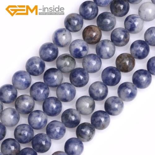 6MM-12MM Round Sodalite Stone Beads Natural Stone Beads DIY Loose Bead For Jewelry Making Beads Strand 15 inches Wholesale
