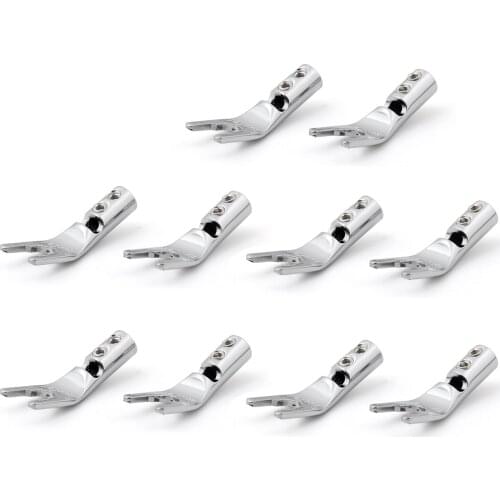 Areyourshop 10Pcs Copper Speaker Cable Spade Terminal Connector