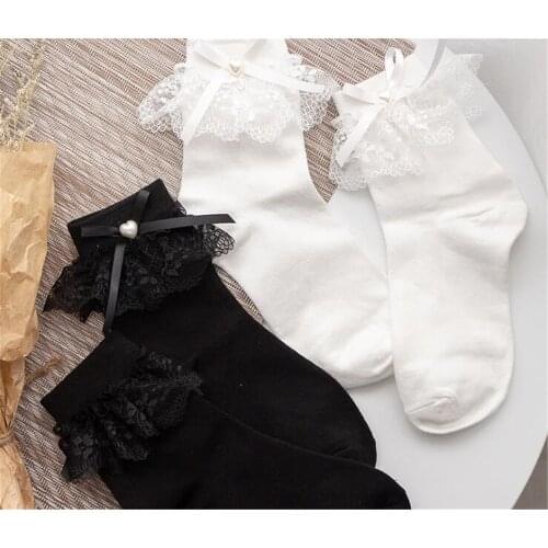 Sweet girl women Lolita Socks Bows Lace pearl Sweet Lolita Socks B720