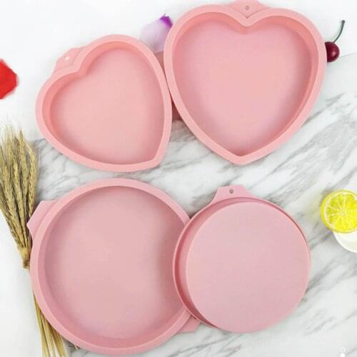 6/8 inch Round Love Heart Shape Reusable Silicone Cake Mousse Mold Baking Tools