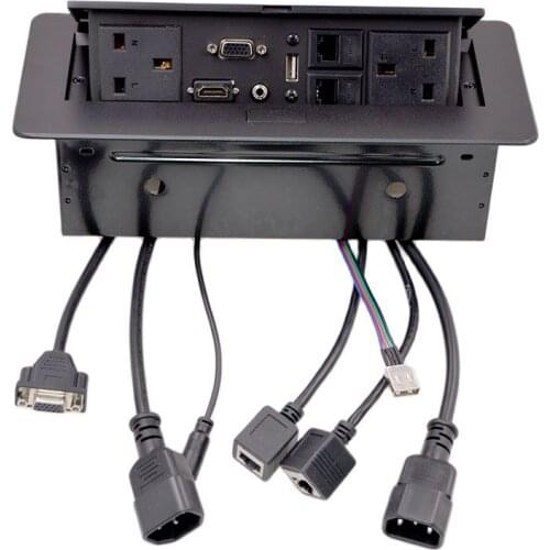 New Hot K514 Multimedia Desktop UK Standard power Jack HDMI Free Connection box office conference Table Socket Fillet Wholesale