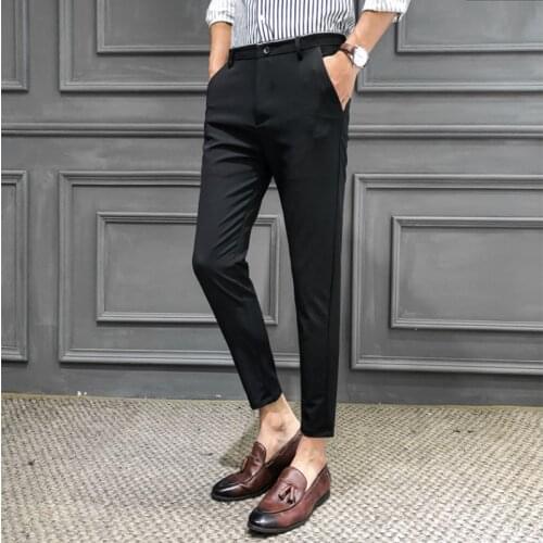 2021 Mens Designer Gentlemans Business Casual Work Pants/Male slim fit leisure suit Trousers/ British formal suit trousers