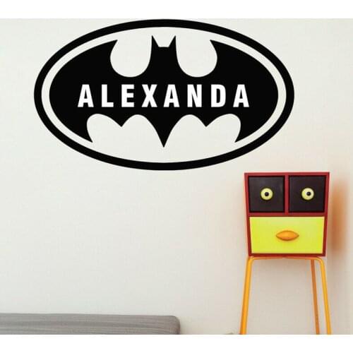 Bat Cave Wall Decal Custom Name Bat Boys Room Removable Vinyl Wall Sticker Decals Kids Room Wallpaper Nursery Decor C489