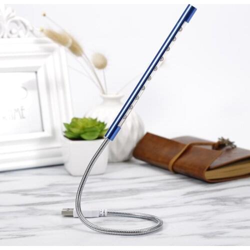 10 LED Light Desk Lamp Bright Soft Flexible Lamp Keyboard Read Notebook PC USB