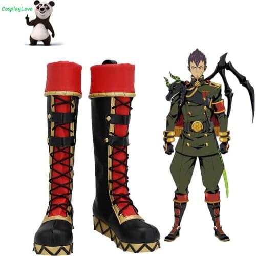 CosplayLove Compass Combat Providence Analysis System Tadashi Sakuraka Black Red Cosplay Shoes Cosplay Long Boots Custom Made