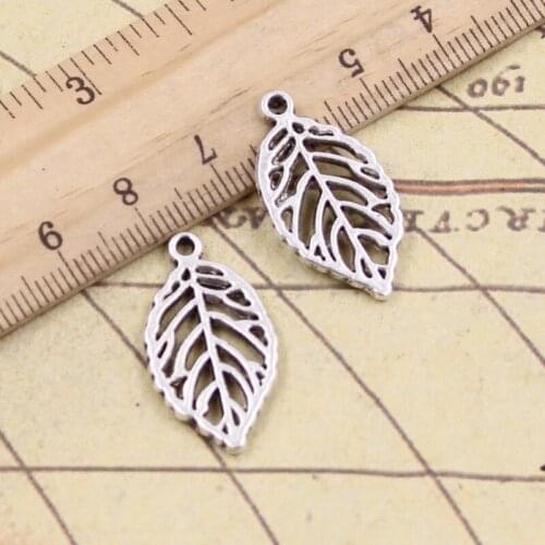 25pcs Charms Hollow Tree Leaf 27x13mm Tibetan Pendants Crafts Making Findings Handmade Antique DIY Jewelry