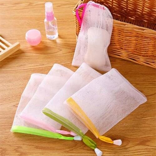 10 Pcs/Set Portable Hangable Handmade Soap Saver Bag Bath Shower Travel Foaming Mesh Net Cleansing Delicate Foam Network