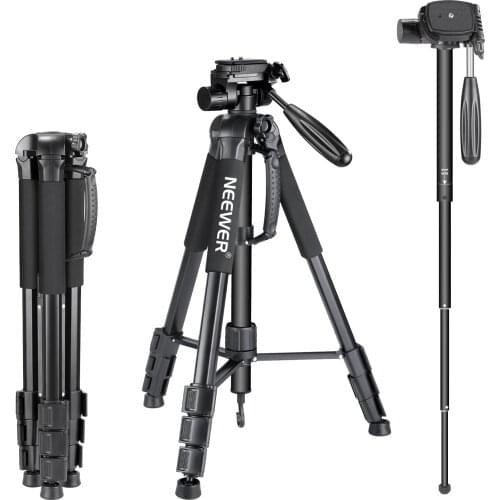 Neewer Camera Tripod Monopod Aluminum Alloy with 3-Way Swivel Pan Head Carrying Bag for Camera Portable 70 inches177 cm