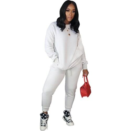 Casual Solid Color Sport Pant Two Piece Set
