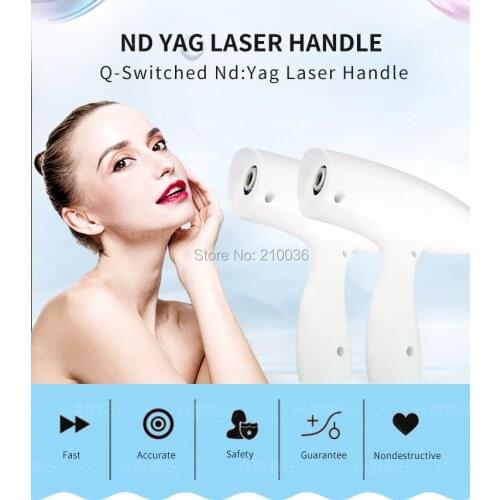Q switch ND YAG laser handle / ND YAG laser handpiece with 1064nm and 532nm probe