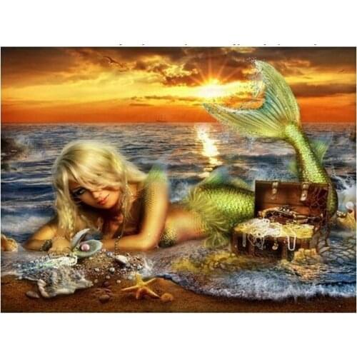 Hand made needlework Diamond embroidery mosaic 3D Diy diamond paintings drill rhinestone By numbers pictures Mermaid Nami Y485