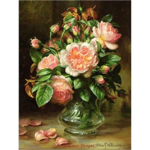 Needlework for embroidery DIY French DMC High Quality - Counted Cross Stitch Kits 14 ct Oil painting - English Elegance Roses