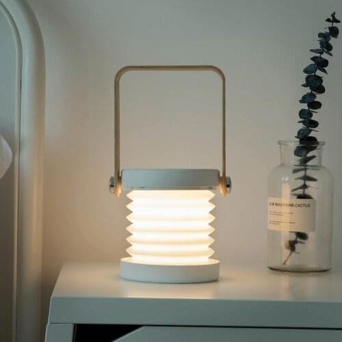 Foldable Table Lamp,Handle Portable Lantern Light Retractable Folding Led Table Lamp Bedroom Bedside Reading Light