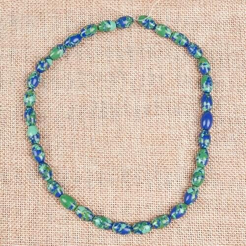 Light Blue Uniform size with Striped mashup Regular shape 12*8 MM Semiprecious Complex Bluish Gold Phoenix Loose bedas