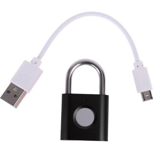 USB Rechargeable Smart Biometric Fingerprint Padlock Keyless Drawer Lock Fingerprint Unlock File Cabinet Anti-theft Lock