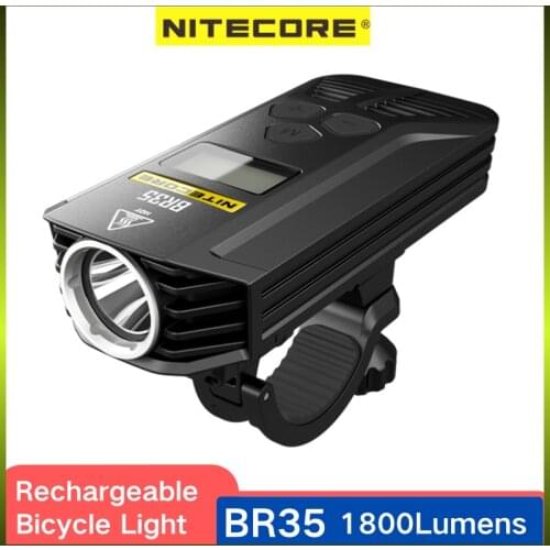NITECORE BR35 Bike Light 1800 lumens Rechargeable Built-in 6800mAh Battery Dual Distance Beam High Power LED Cycling Light