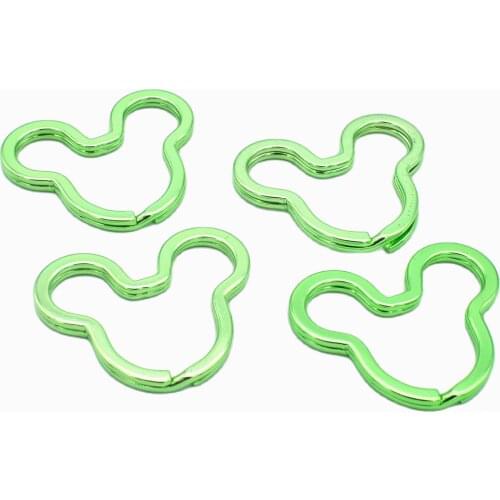 Green Key Ring Mouse-Shaped Jump Ring Iron Split Ring DIY Accessories for Keychanins Necklace Purse Bag Charm Jewelry Hardware