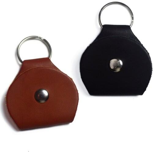 10pcs Guitar Picks Bag Keychain Plectrum Holder Cases Made of PU Leather Black Brown