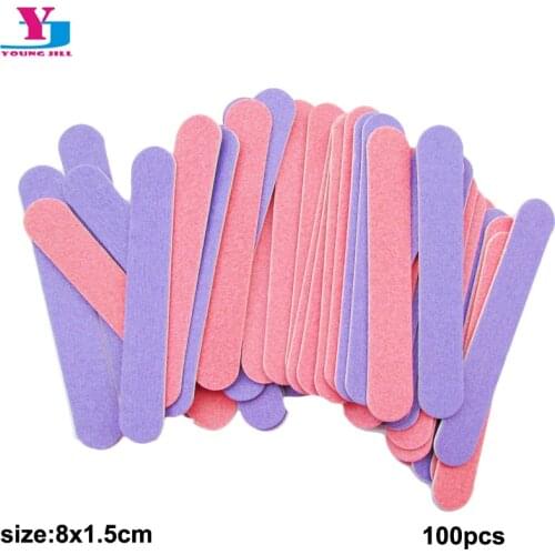 100 X Double Side Colorful Mini Nail File 180/240 Sand Paper Limas Para Manicure Lixa De Unha Buffer Block Wholesale Polish Tool