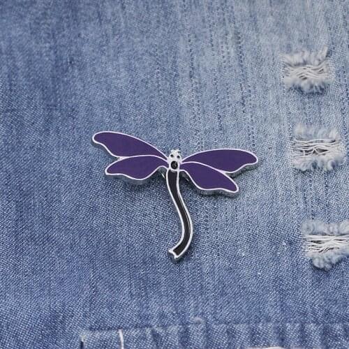 2018 New Design Cute Anime Dragonfly Brooch Fashion Enamel Pins For Bag Shirt Accessory Jewelry 100pcs/lot