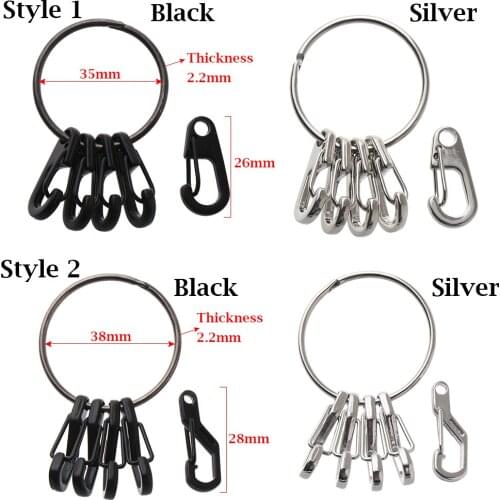 4/5Pcs Keyring Buckle Spring Hook EDC Keyring Set Quick Release Safety Spring Hook Carabiner Key Clip Keychain Outdoor Accessory