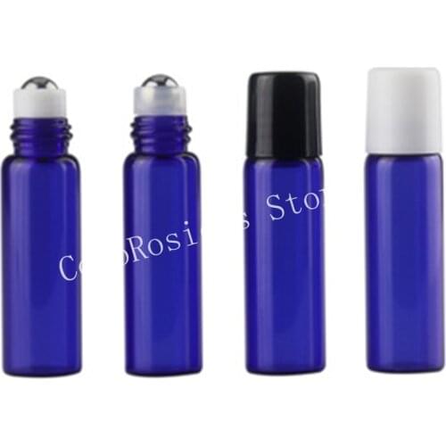 50pcs/lot 5ml empty roll on bottle blue essential oil bottle glass essential oil glass perfume bottle