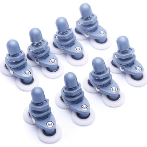 8pcs Big Bearing Shower Cabinet 23mm 25mm ABS Durable Sliding Double Swinging Adjustable Parts Door Rollers
