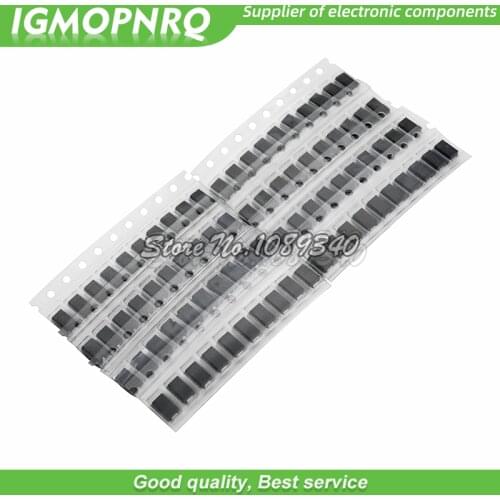 90pcs/lot 9values x 10pcs 1N4001 1N4004 1N4007 SS14 SS24 SS34 SS16 SS26 SS36 SMD schottky diode assort kit igmopnrq