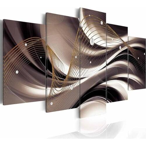 Abstract Canvas Wall Art 5 Panels HD Print Picture Painting Contemporary Home Decorative Artwork for Living Room Framed and Read