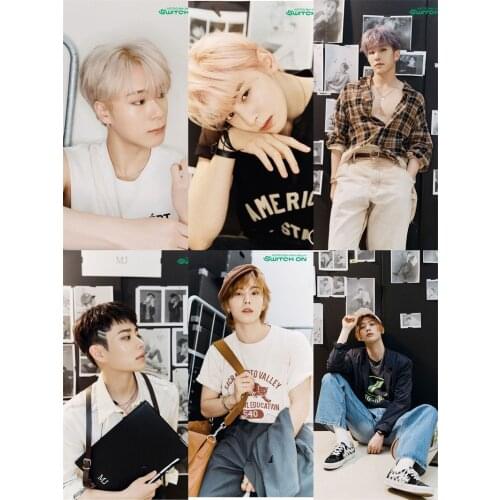 KPOP ASTRO Album SWITCH ON Self-Adhesive Photo Poster Wall Sticker MJ JIN JIN Rocky Room Decorative 2PCS/SET G50