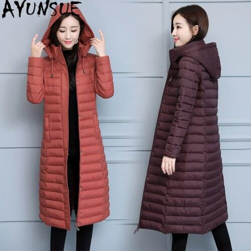 AYUSNUE Winter Jacket Women Parka Long Coat Female Slim Light Warm Parkas Coats and Jackets Abrigos Mujer Invierno 2020 KJ2683