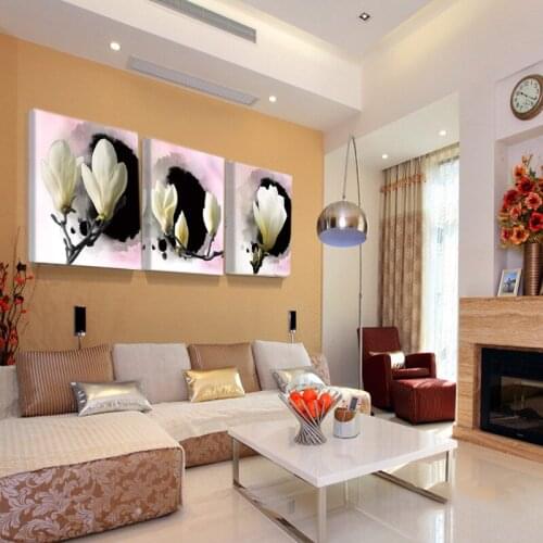 White Flower Canvas Art Magnolia Painting Poster Print Bedroom Decorative Wall Art Decoration Picture S439