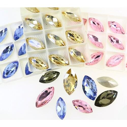 Big Size 32*17mm Gems AB Pointed Back Rhinestones Crystals Stones K9 Glass 3D Horse Eye Diamonds Stress For DIY Clothes Crafts