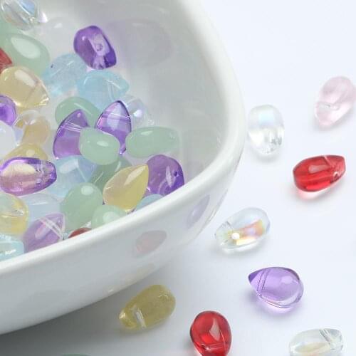 20-100pcs Water Drop Shape Czech Crystal Glass Bead Multicolor Glaze Loose Spacer Beads for Jewelry Making DIY Necklace Earing