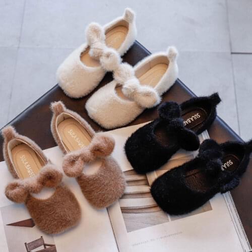 Kids Fleece Flat Shoes Littler Girls Fall Warm Lightweight Shoes for Toddlers Casual Loafer Khaki Slippers Christmas