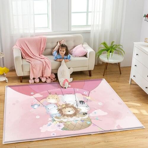 Fashion BalloonPink Car Animal Non-Slip Children Flannel Carpet Baby Hand Print Carpet Baby Play Mat Fashion Children Carpet
