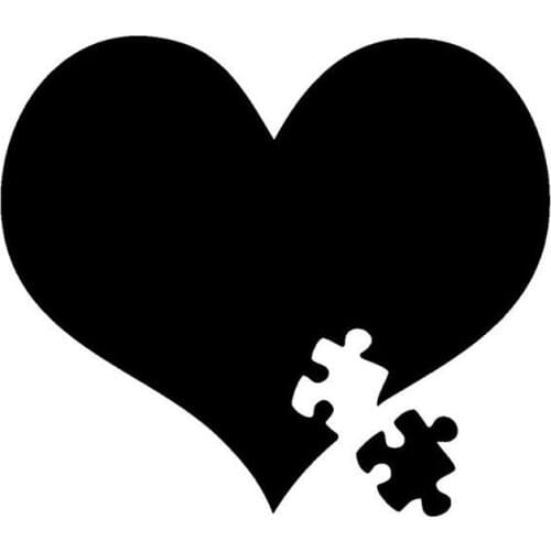 Dawasaru Autism Awareness Heart Puzzle Car Sticker Waterproof Decal Laptop Truck Motorcycle Auto Accessories PVC,12cm*10cm