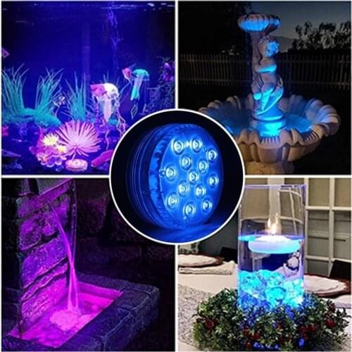 10 LED RGB Submersible Light Battery Operated Underwater Lamp Remote Controll Outdoor Garden Pool Aquarium Decoration