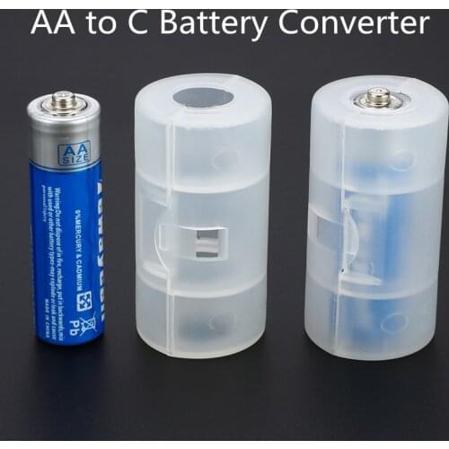 2pcs AAA To AA / AA to C Size Household Battery Converter Home Mini Battery Adapter Trip Large Strength Bettery Holders