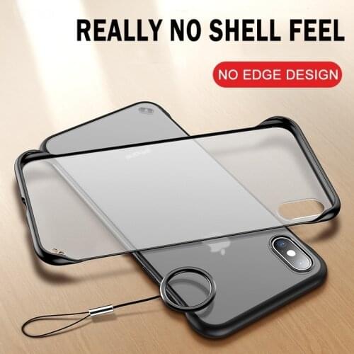 Luxury Frameless Matte Transparent Phone Case For iPhone X 7 6 6S 8 Plus Ultra Thin Covers For iPhone XS Max XR With Finger Ring