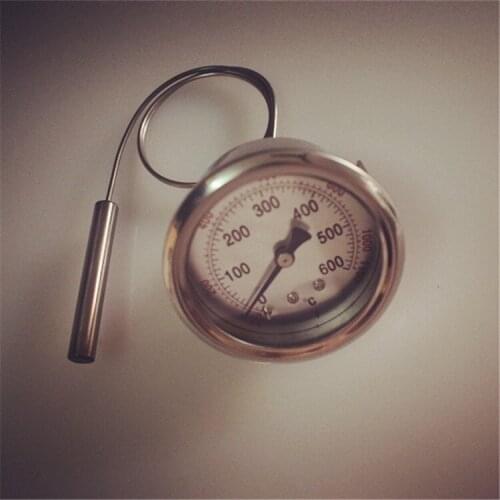 Pizza stove stainless steel thermometer, pointer type temperature display, metal plate thermometer. High temperature resistance