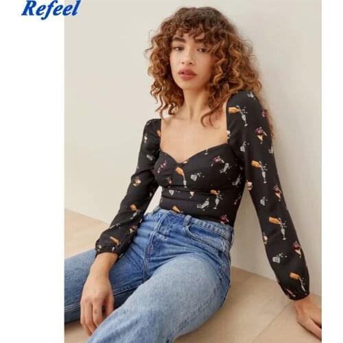 France Black Women Top Chic Fruit Print Camis Harajuku Sexy Women Vintage Mujer Tank Top