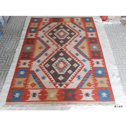 Turkish Kilims Handwoven Runner Wool Bedroom Rug Rectangle Carpet Wool Knitting Carpets
