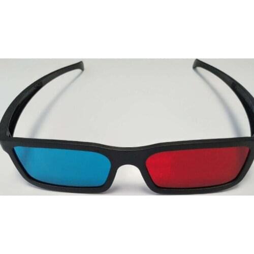 Universal 100 pcs/lot 3D Glasses Black Frame Red/Blue 3D Glasses For Movie Video EF
