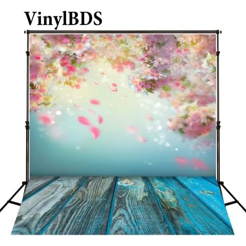 VinylBDS 10X10ft Floral Background Scenic Photo Backdrops Wedding Curtain Backdrops Wood Baby Photography Boda Photocall
