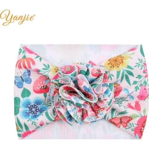 YANJIE 2021 Classical Top Knot Leopard Flower Bullet Fabric Headband Handmade DIY Hair Accessories For Girl Headwear Head Wrap